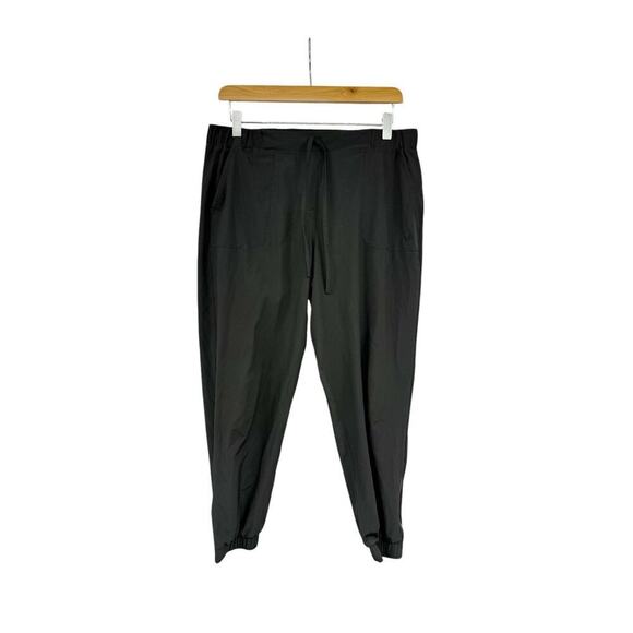 Albion Fit Lightweight Black Drawstring Joggers Nylon Spandex Cropped Womens M - Picture 1 of 7